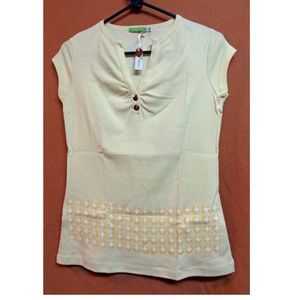 Women's Yellow V-Neckline Casual Maternity Top